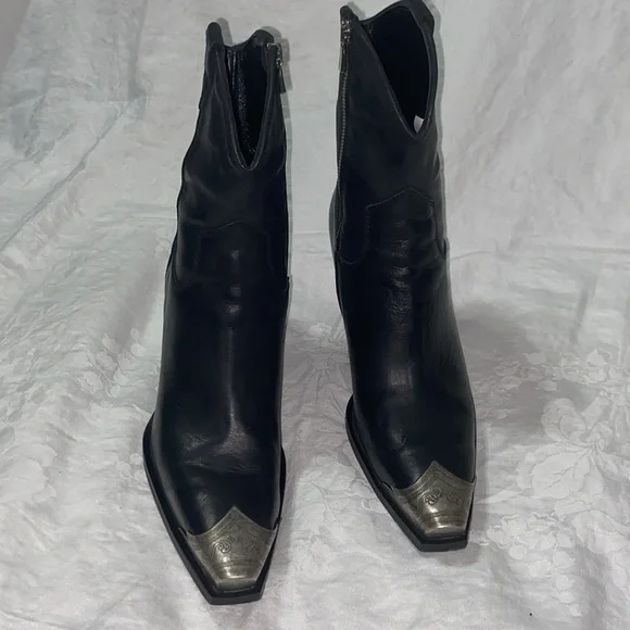 Free People Black Leather Boots with Silver Accent - Picture 7 of 16